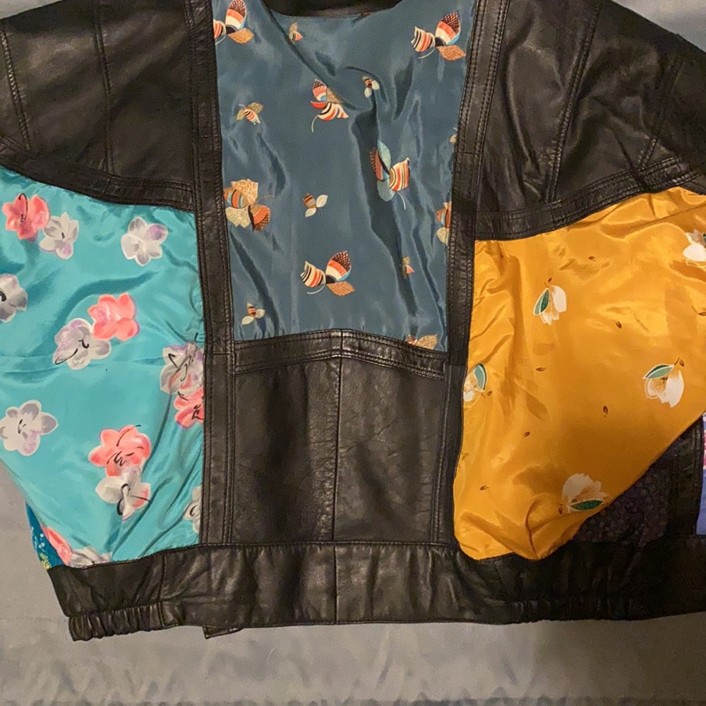 Leather Jacket Fabric Patchwork - image 7